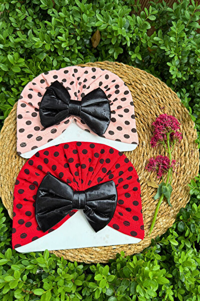 MASENKIDS BEBEK BONE & BANDANA ÇİFT KAT FİYONKLU KARIŞIK DESENLİ 2'Lİ SET