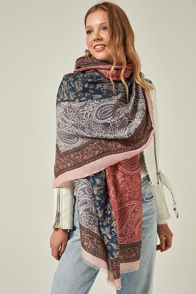 bacc Pink Paisley Patterned Shawl Bcnsv-2511188