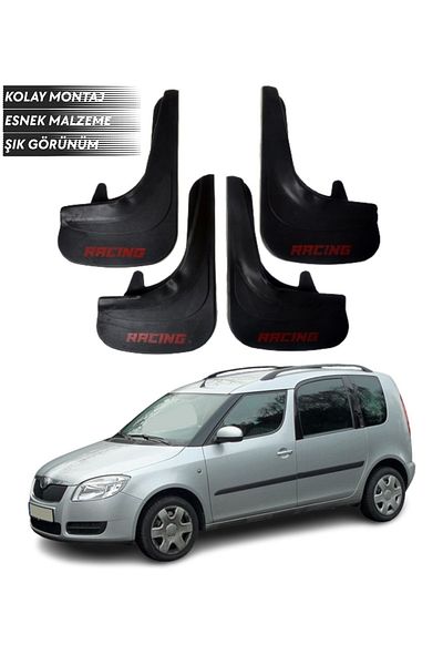 SONİKON LİNE Skoda Roomster Compatible Racing Written 4-Piece Mudguard Mudguard Dust Cover Modified