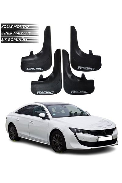 SONİKON LİNE Peugeot 508 Compatible Racing Written 4-Piece Fender Mudguard Dust Cover Modified