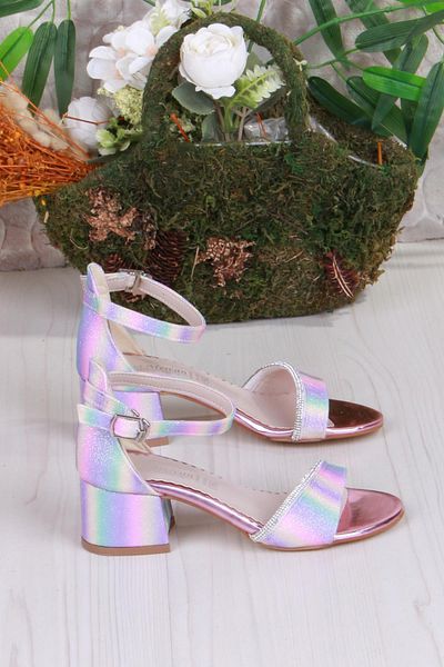 fort 352090 Stone Detailed Heeled Girl's Evening Dress Shoes