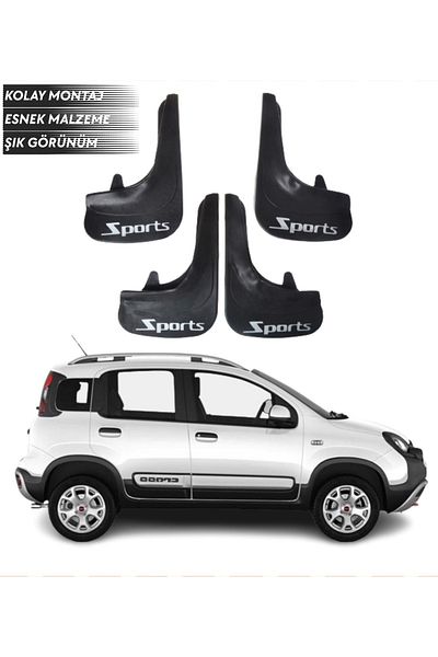 SONİKON LİNE Fiat Panda Compatible Sports Written 4-Piece Fender Mudguard Dust Cover Modified
