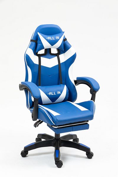 Allin Gaming chair, gaming chair, youtuber chair, gaming chair, youtuber chair. Blue, office chair