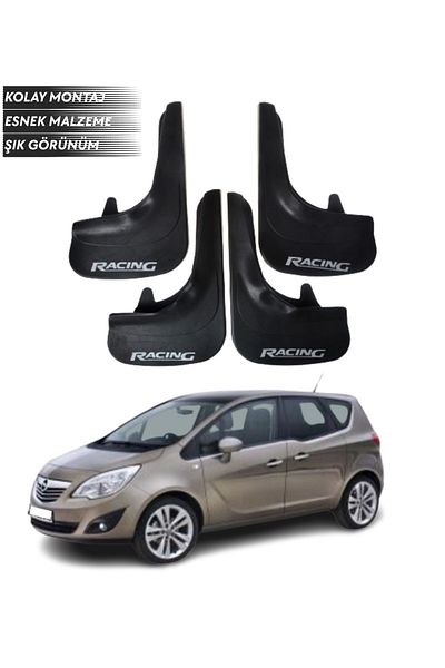SONİKON LİNE Opel Meriva Compatible Racing Written 4-Piece Mudguard Mudflap Dust Cover Modified