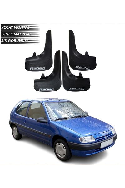 SONİKON LİNE Citroen Saxo Compatible Racing Written 4-Piece Fender Mudguard Dust Cover Modified