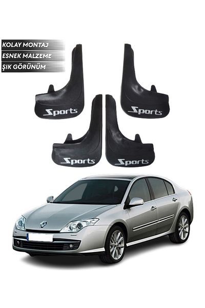 SONİKON LİNE Renault Laguna 3 Compatible Sports Written 4-Piece Mudguard Mudflap Dust Cover Modified