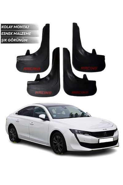 SONİKON LİNE Peugeot 508 Compatible Racing Written 4-Piece Fender Mudguard Dust Cover Modified