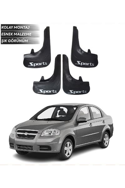SONİKON LİNE Chevrolet Aveo Sedan 2005-2011 Compatible Sports Written 4-Piece Mudguard Mudflap Dust Cover Modified