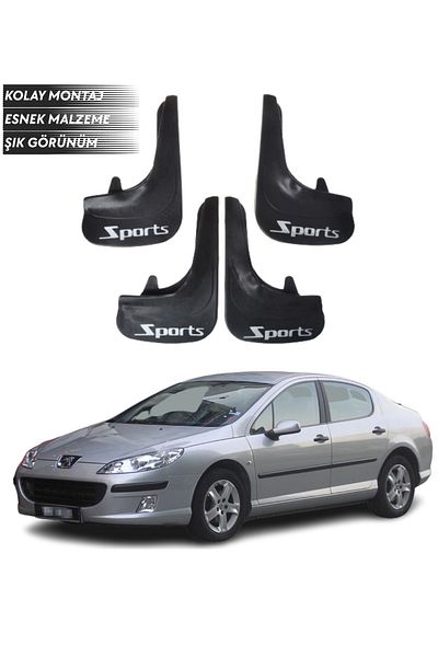 SONİKON LİNE Peugeot 407 Compatible Sports Written 4-Piece Fender Mudguard Dust Cover Modified