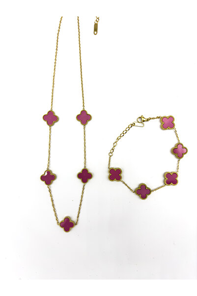 Inure Jewelry YONCA MODEL VAN CLEEF (KOLYE+BİLEKLİK) 2'Lİ SET