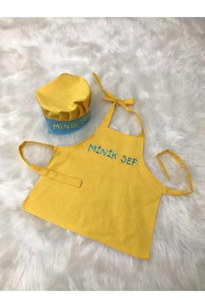 Koala Tasarım Çocuk Mutfak Önlüğü Ve Minik Şef Şapkası