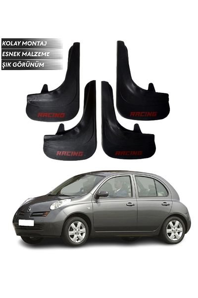 SONİKON LİNE Nissan Micra Compatible Racing Written 4-Piece Fender Mudguard Dust Cover Modified