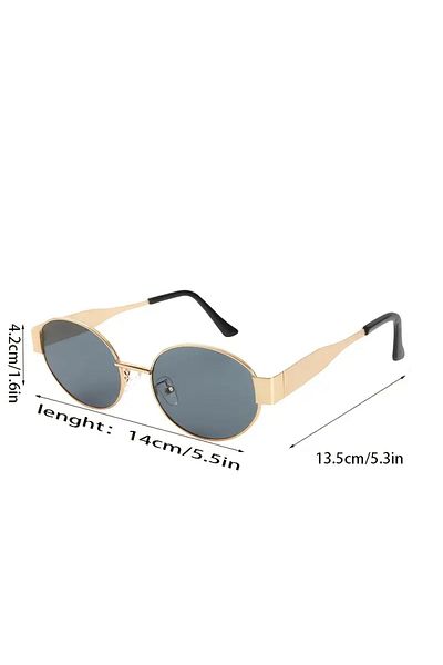 ZENION Fashionable Ellipse Frame Decorative Sunglasses – Retro Stylish Design with Gold Detail