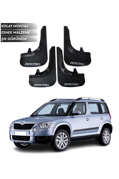 SONİKON LİNE Skoda Yeti Compatible Racing Written 4-Piece Fender Mudguard Dust Cover Modified