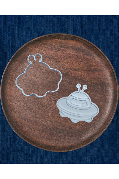 Montessori طقم قالب وطوابع بسكويت UFO 2 قطعة