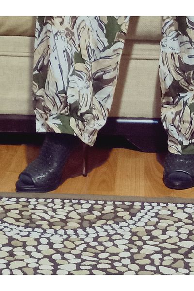 hoaryage Viscose Trousers with Cuffs, Elastic Waist, Patterned 100% Cotton, Oversize