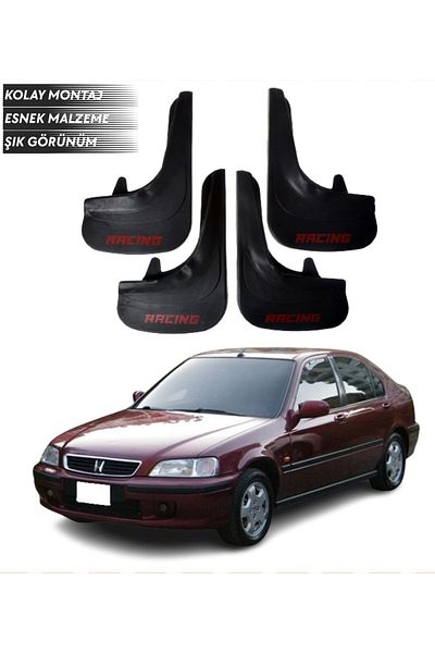 SONİKON LİNE Honda Civic Euro Sd 1996-2001 Compatible Racing Written 4-Piece Fender Mudguard Dust Cover Modified