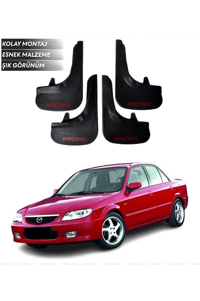 SONİKON LİNE Mazda 323 Compatible Racing Written 4-Piece Mudguard Mudguard Dust Cover Modified