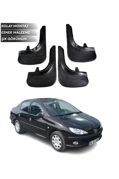 SONİKON LİNE Peugeot 206 Sd 4-Piece Mudguard Mudflap Dust Cover Compatible with All Cases Modified