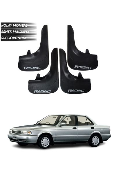 SONİKON LİNE Nissan Sunny Compatible Racing Written 4-Piece Mudguard Mudguard Dust Cover Modified