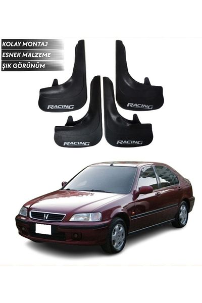 SONİKON LİNE Honda Civic Euro Sd 1996-2001 Compatible Racing Written 4-Piece Fender Mudguard Dust Cover Modified