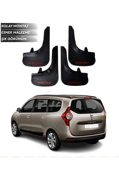 SONİKON LİNE Racing Written 4'Lü Mudguard Mudflap Dust Cover Compatible with Dacia Lodgy All Cases Modified