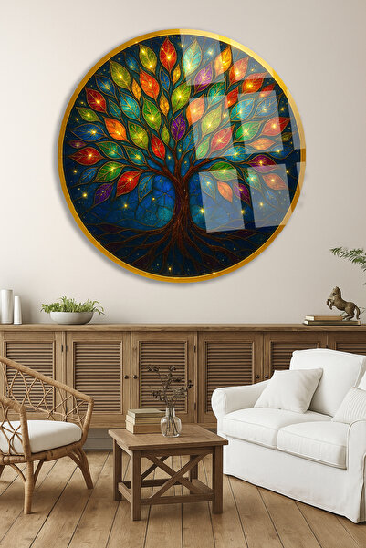 TAULART DIVNO SVETLJIVO SLIKANJE STABLA ŽIVOTA SLIKANJE ZA VITRAŽE LUKSUZNO N...