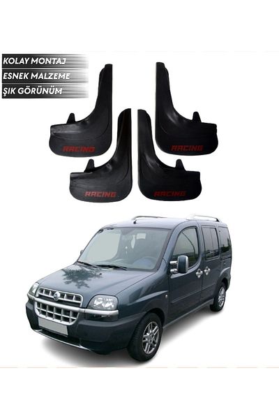 SONİKON LİNE Fiat Doblo 2000-2010 Compatible Racing Written 4-Piece Mudguard Mudguard Dust Cover Modified