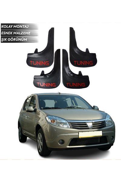 SONİKON LİNE Dacia Sandero 2007-2012 Compatible Tuning Written 4-Piece Mudguard Mudguard Dust Cover Modified