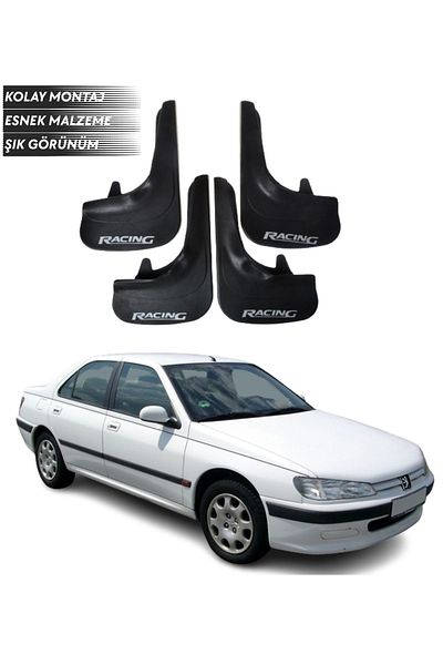 SONİKON LİNE Peugeot 406 Compatible Racing Written 4-Piece Fender Mudguard Dust Cover Modified