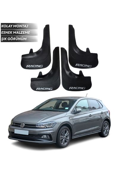 SONİKON LİNE Volkswagen Polo Compatible Racing Written 4-Piece Fender Mudguard Dust Cover Modified