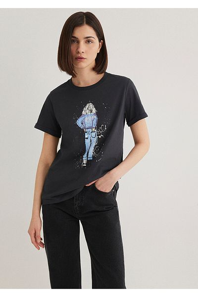 Mavi Tricou Istanbul pentru fete din denim antracit - Potrivire normală 168890 -29726