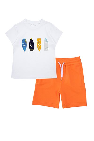 Mavipink Boys Surf T-Shirt and Shorts 2-Piece Set