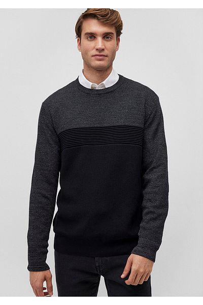 Mavi Color Block Crew Neck Sweater Fitted 070377-900