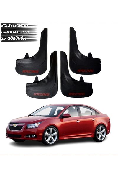 SONİKON LİNE Chevrolet Cruze Sedan Compatible Racing Written 4-Piece Mudguard Mudflap Dust Cover Modified
