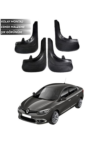 SONİKON LİNE 4-Piece Mudguard Mudflap Dust Cover Compatible with Renault Fluence All Cases Modified