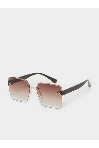 Styli Adjustable Nose Pads Frameless Square Sunglasses