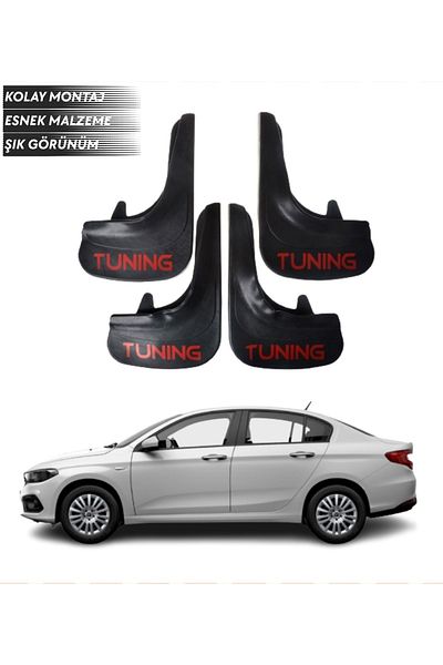 SONİKON LİNE Fiat Egea Sd Tuning Written 4-Piece Fender Mudguard Dust Cover Compatible with All Cases Modified