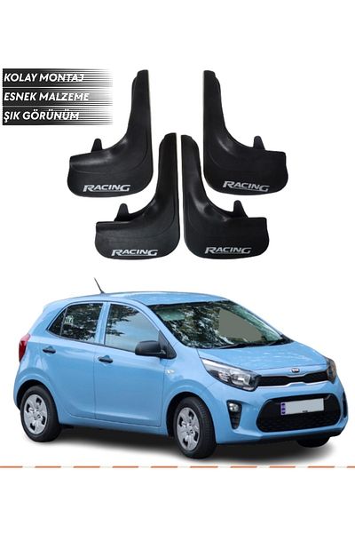SONİKON LİNE Kia Picanto Compatible Racing Written 4-Piece Fender Mudguard Dust Cover Modified
