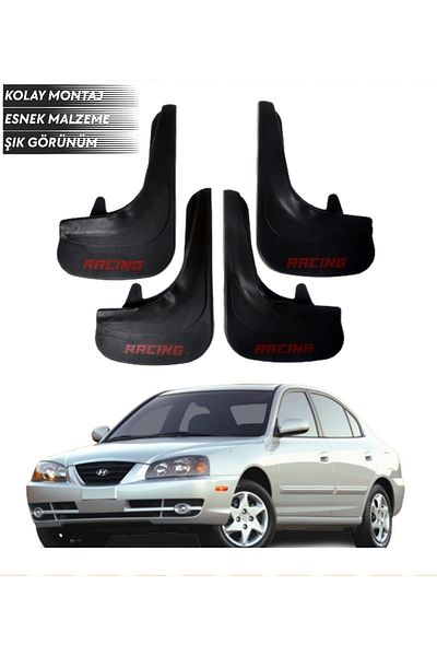 SONİKON LİNE Hyundai Elentra 2002-2007 Compatible Racing Written 4-Piece Mudguard Mudguard Dust Cover Modified