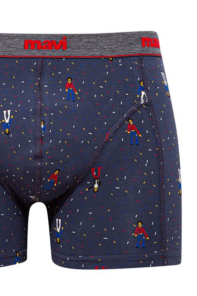 Mavi Navy Blue Graphic Printed Boxers -091711-28417