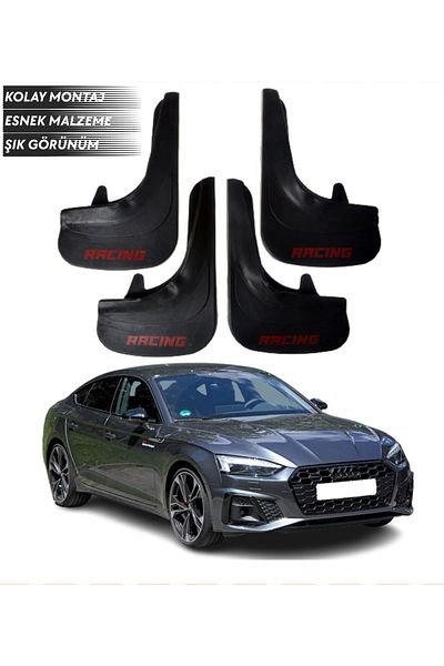 SONİKON LİNE Audi A5 Compatible Racing Written 4-Piece Dust Cover Mudguard Mudguard Modified