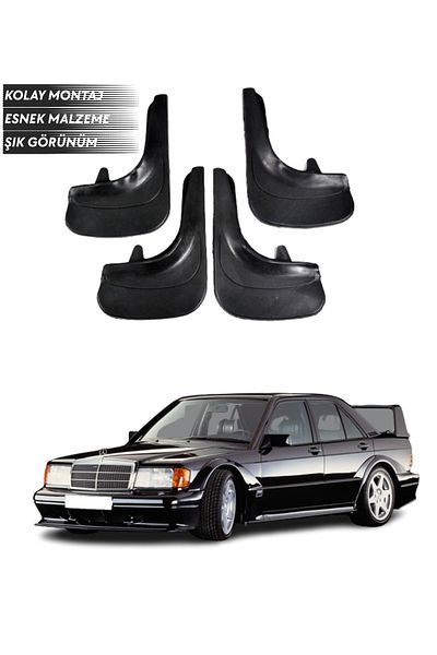 SONİKON LİNE Mercedes 190 E Compatible 4-Piece Mudguard Mudguard Dust Cover Modified