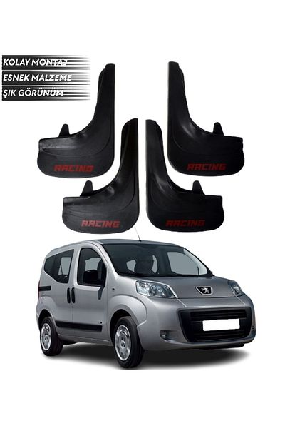 SONİKON LİNE Peugeot Bipper Tepee Compatible Racing Written 4-Piece Fender Mudguard Dust Cover Modified