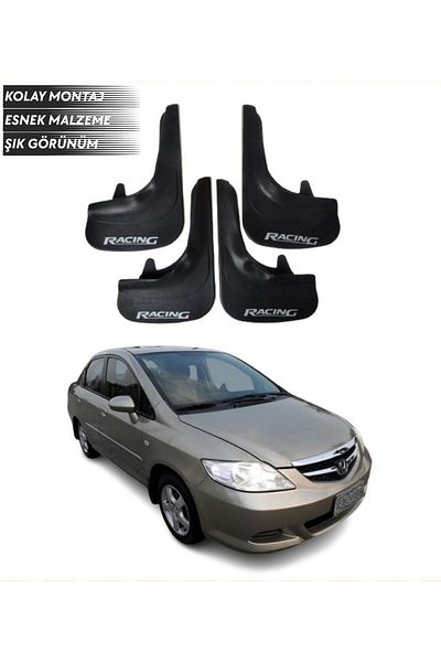 SONİKON LİNE Honda City 2006-2009 Compatible Racing Written 4-Piece Mudguard Mudguard Dust Cover Modified
