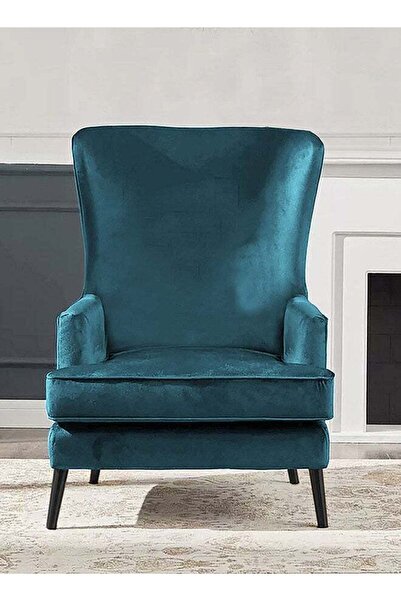 House One Velvet Royal Chair with Wingback and Arms