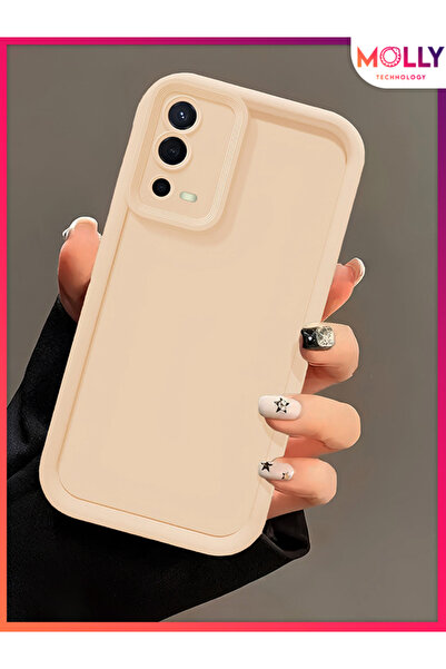Molly Oppo A55 İçin Bej Kenarları Kalın Pan Silikon Kılıf