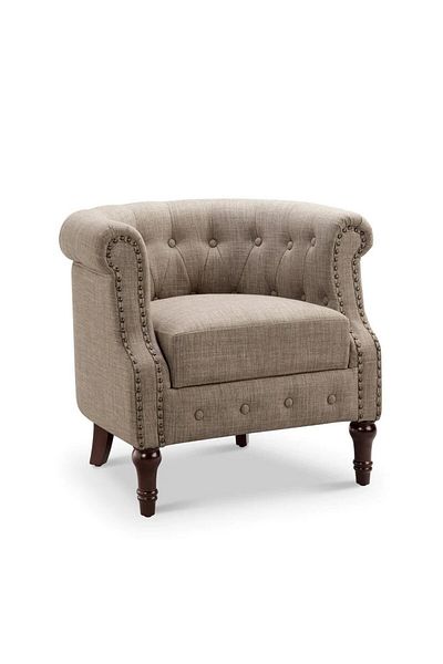 House One Side Chair| swedish wood and Linen - Beige - 85x65x65 cm