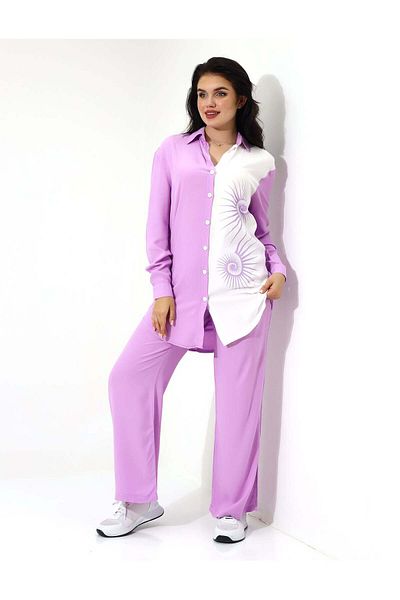 Stayele Stylish Two-Tone Button-Down Shirt and Pants Set