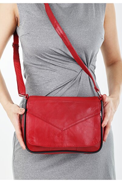 TopTrendy Geantă roșie de damă din piele naturală
